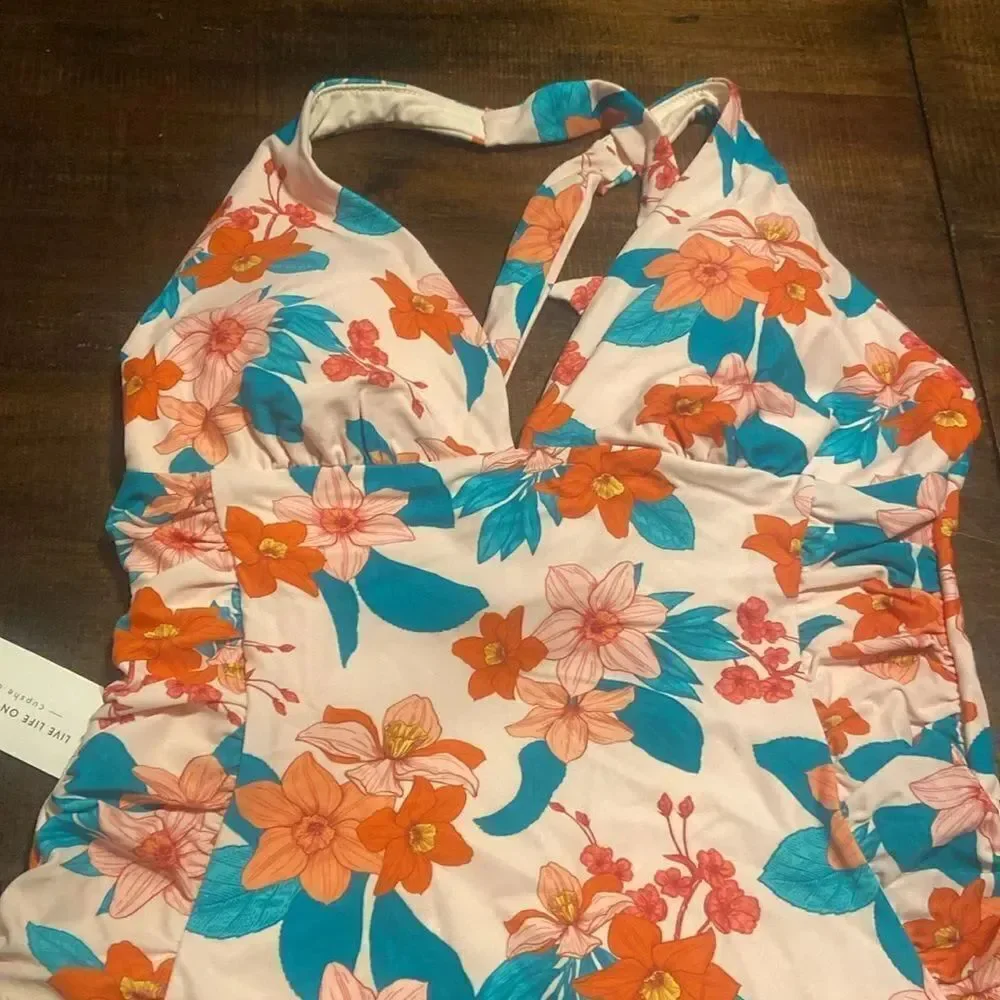 Floral Halter Swimsuit Cupshe Size large